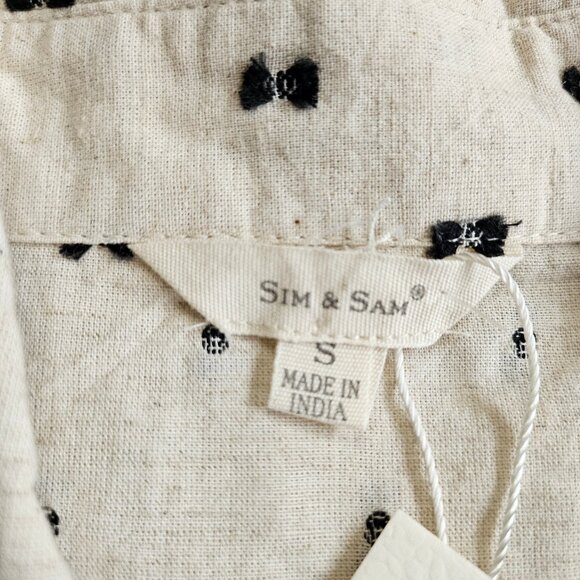 Sim & Sam Women's Cream Linen Blend Crop Top Size S - Picture 7 of 9